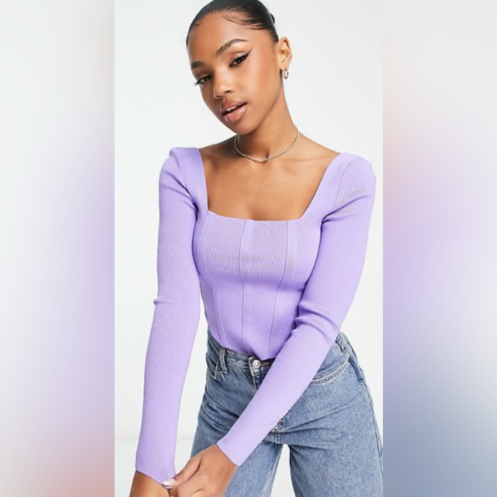 NWT New Look Cropped Top Lilac size8